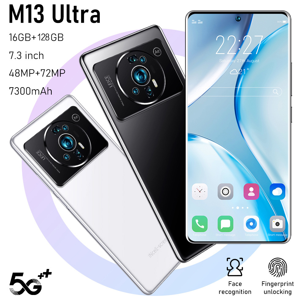 Hot sale M13 Ultra 5G 10-Core Processor Android Smartphone 16GB+128GB 7.3-inch Large Screen With stylus
