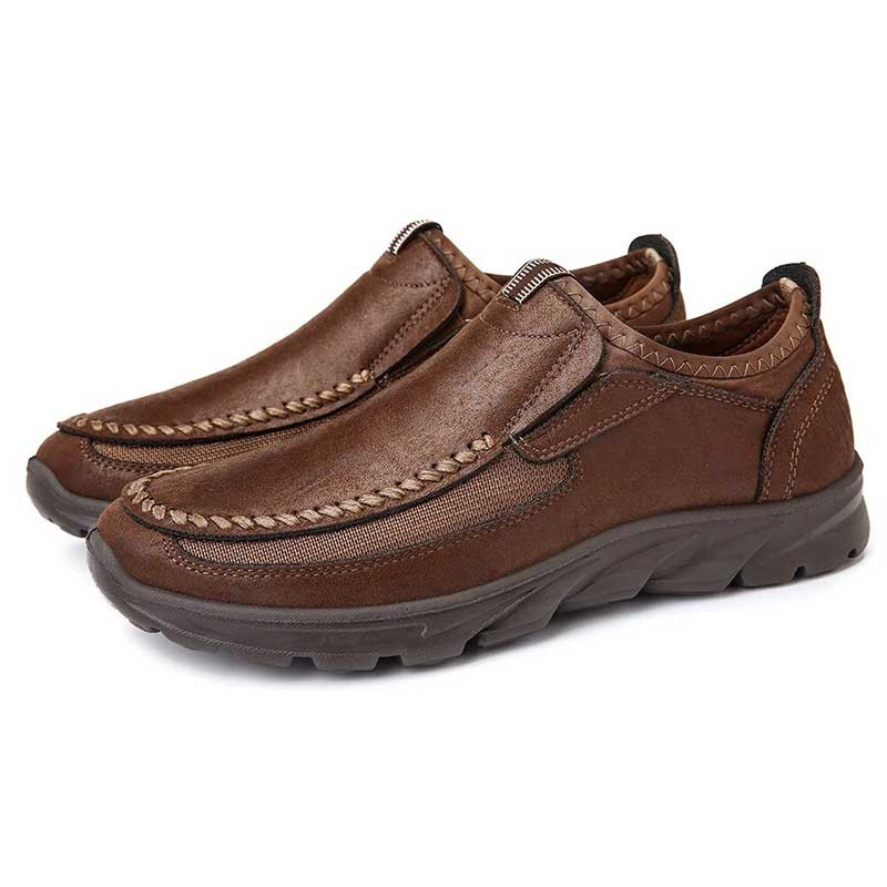 Men Casual Comfy Leather Slip On Loafers