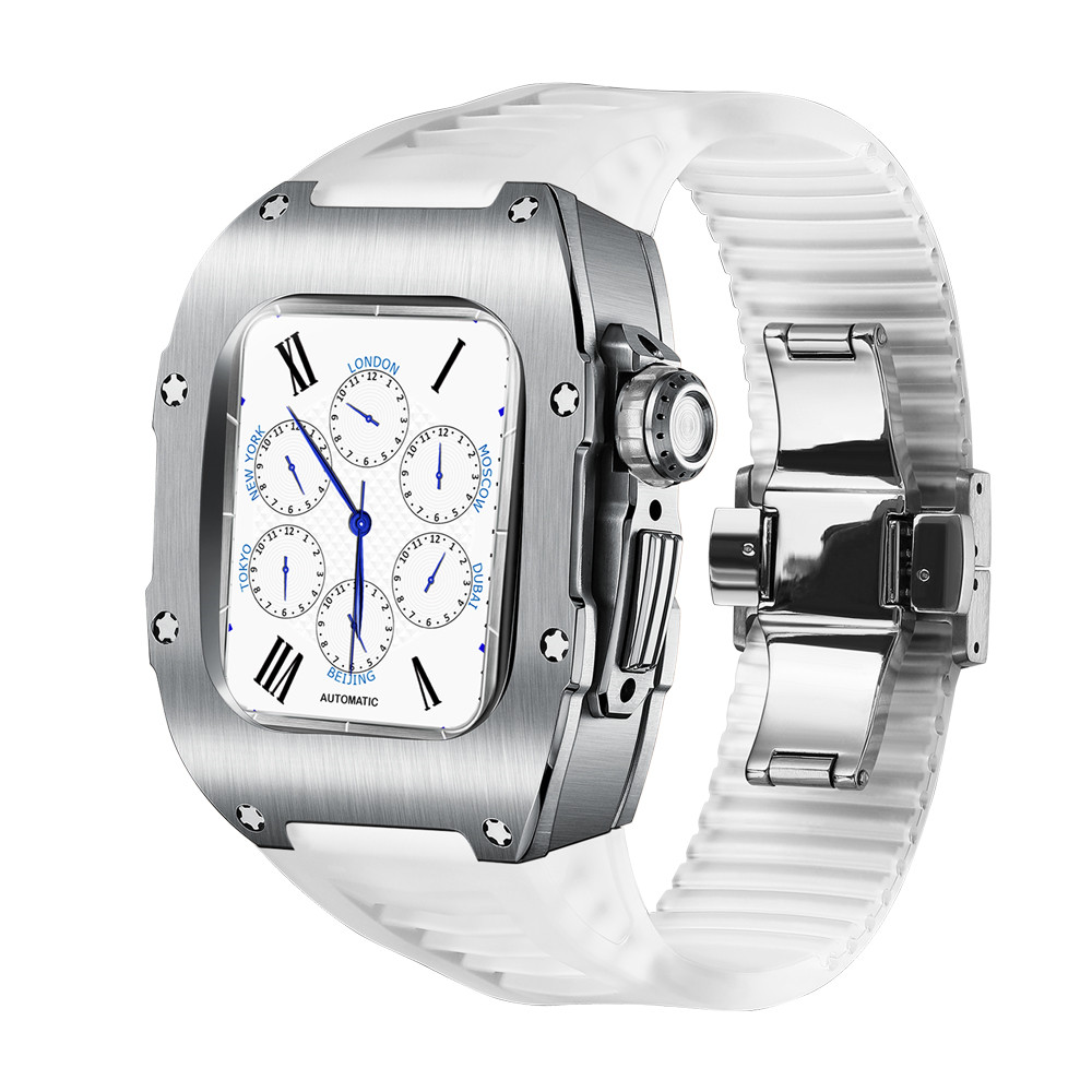 RM V50 Titanium alloy Fluororubber Luxury Retrofit Kit For Apple Watch 41mm