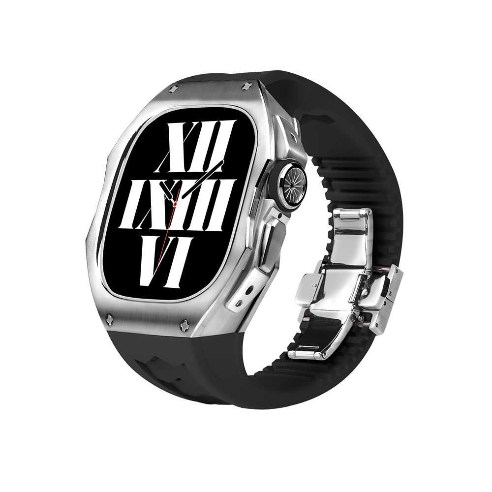 RM V70 Titanium Carbon Fiber Case Fluororubber Band Luxury Retrofit Kit For Apple Watch Ultra
