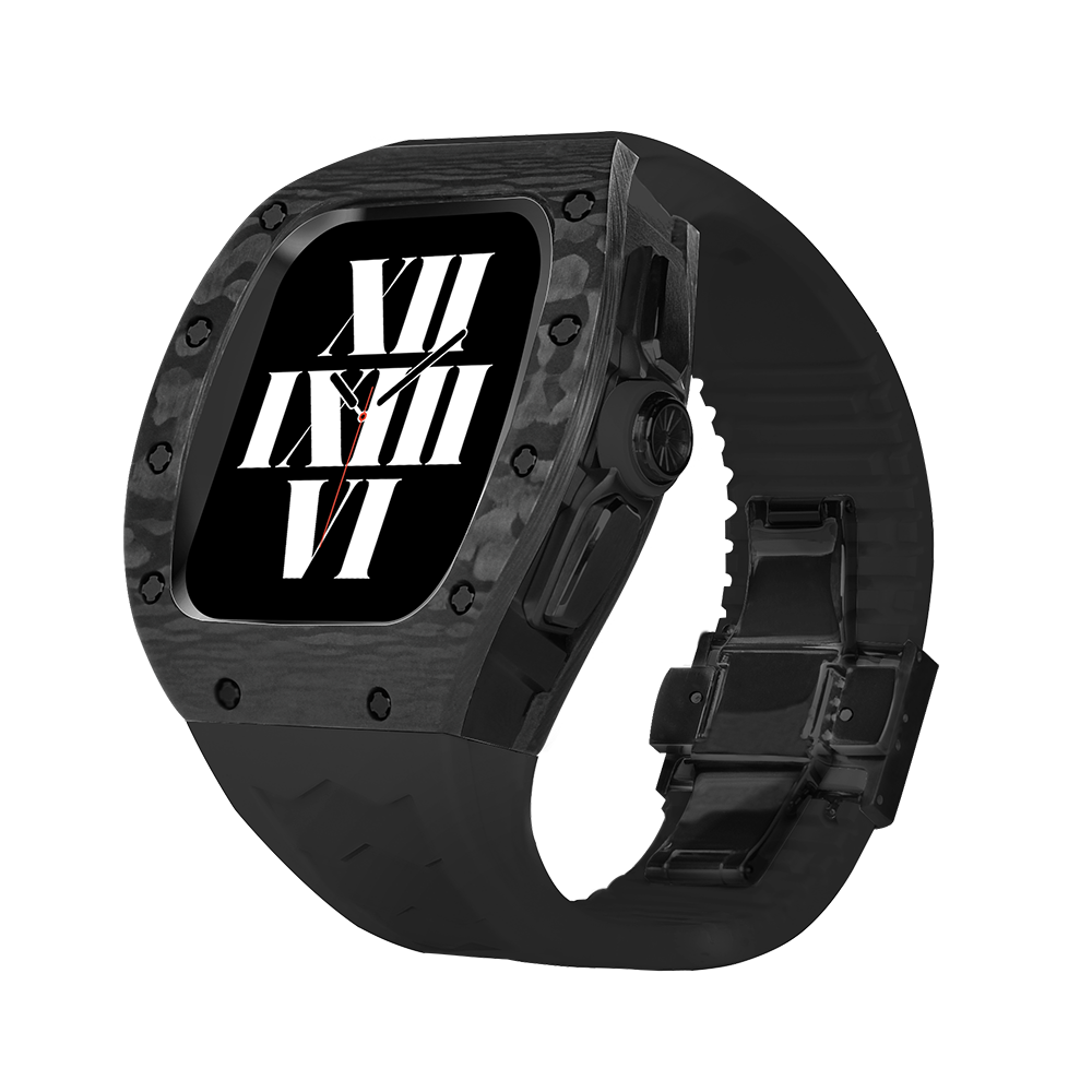 RM V90 Carbon Fiber Luxury Retrofit Kit For Apple Watch 45mm - Black