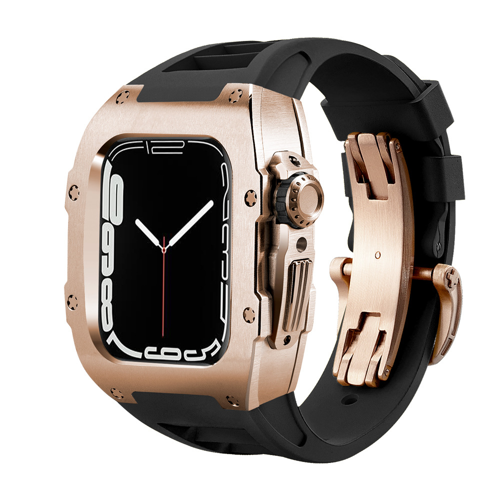 RM Apple Watch Rose Gold Stainless steel Luxury Case 44mm