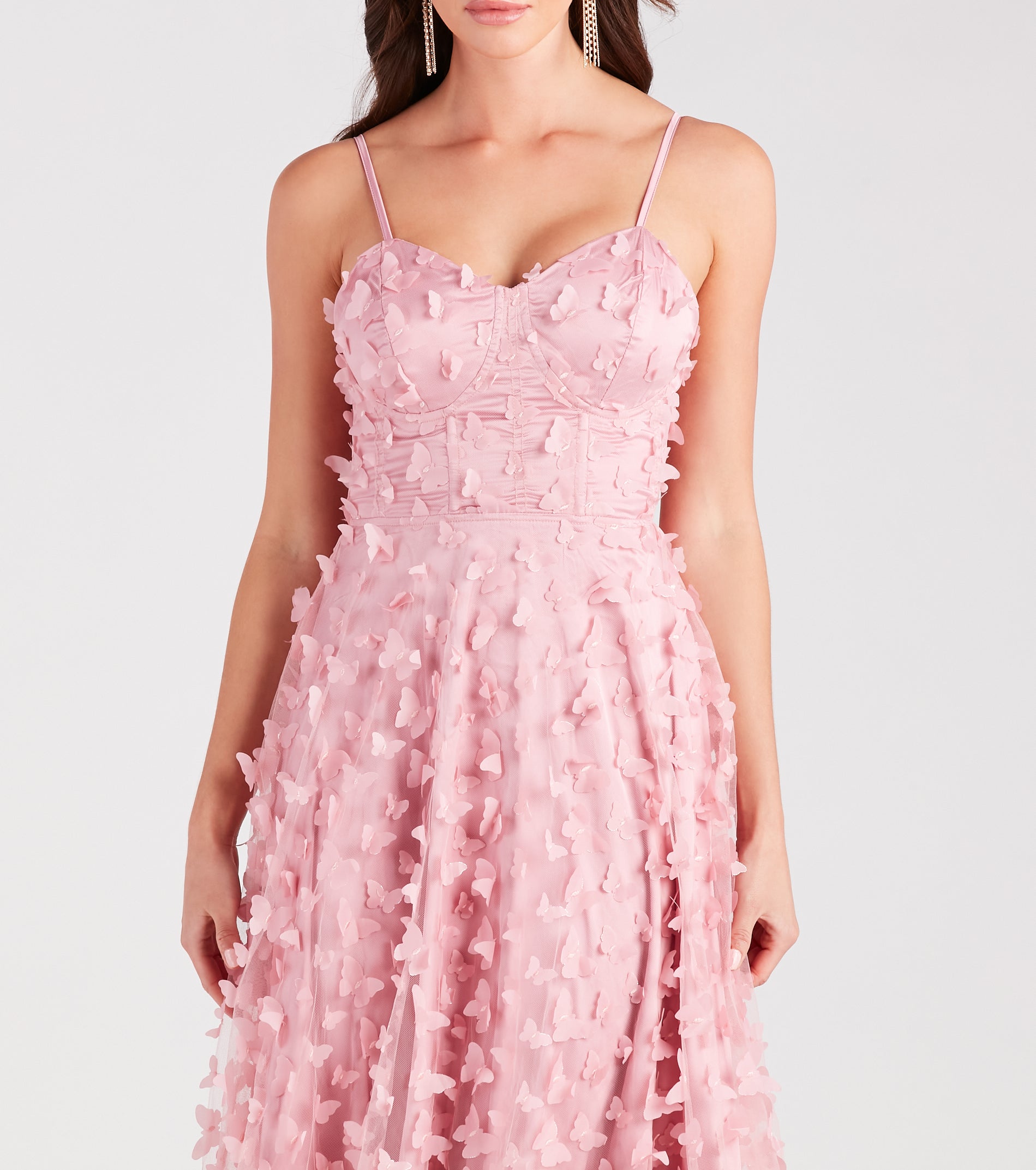 Molly Formal Butterfly Applique A-Line Dress