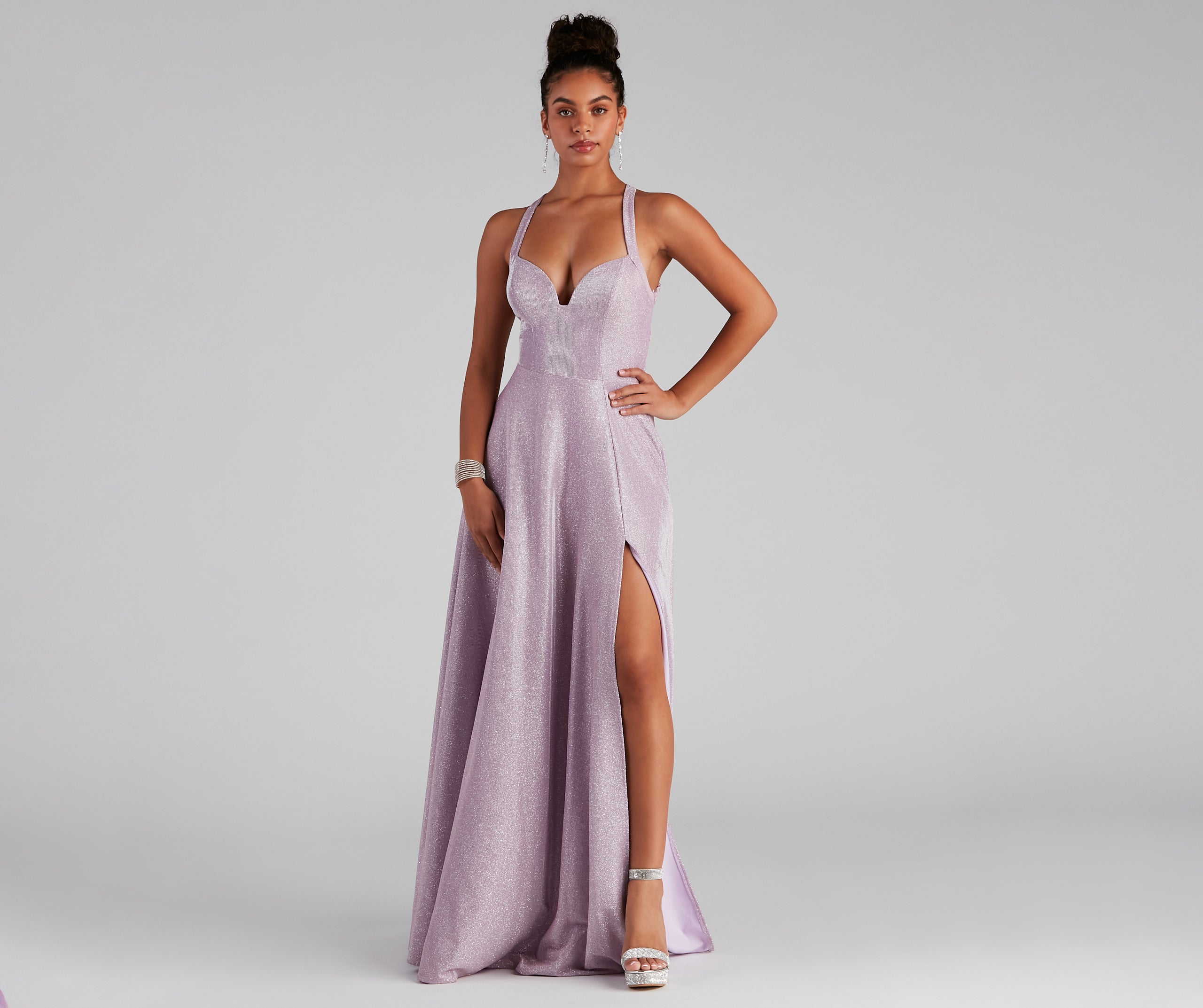 Josilyn Formal Glitter A-Line Dress