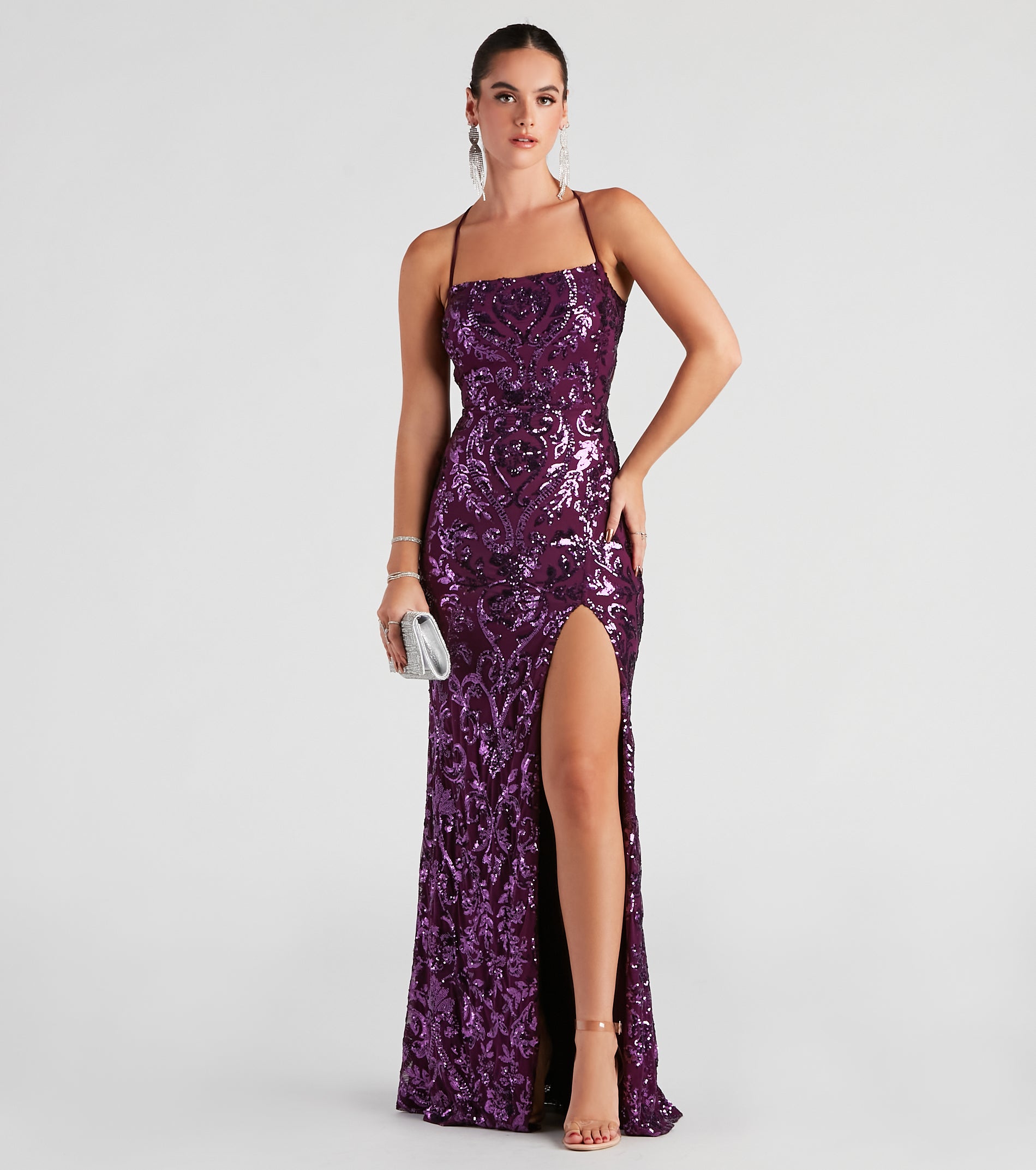 Lana Sequin Mesh Formal Dress