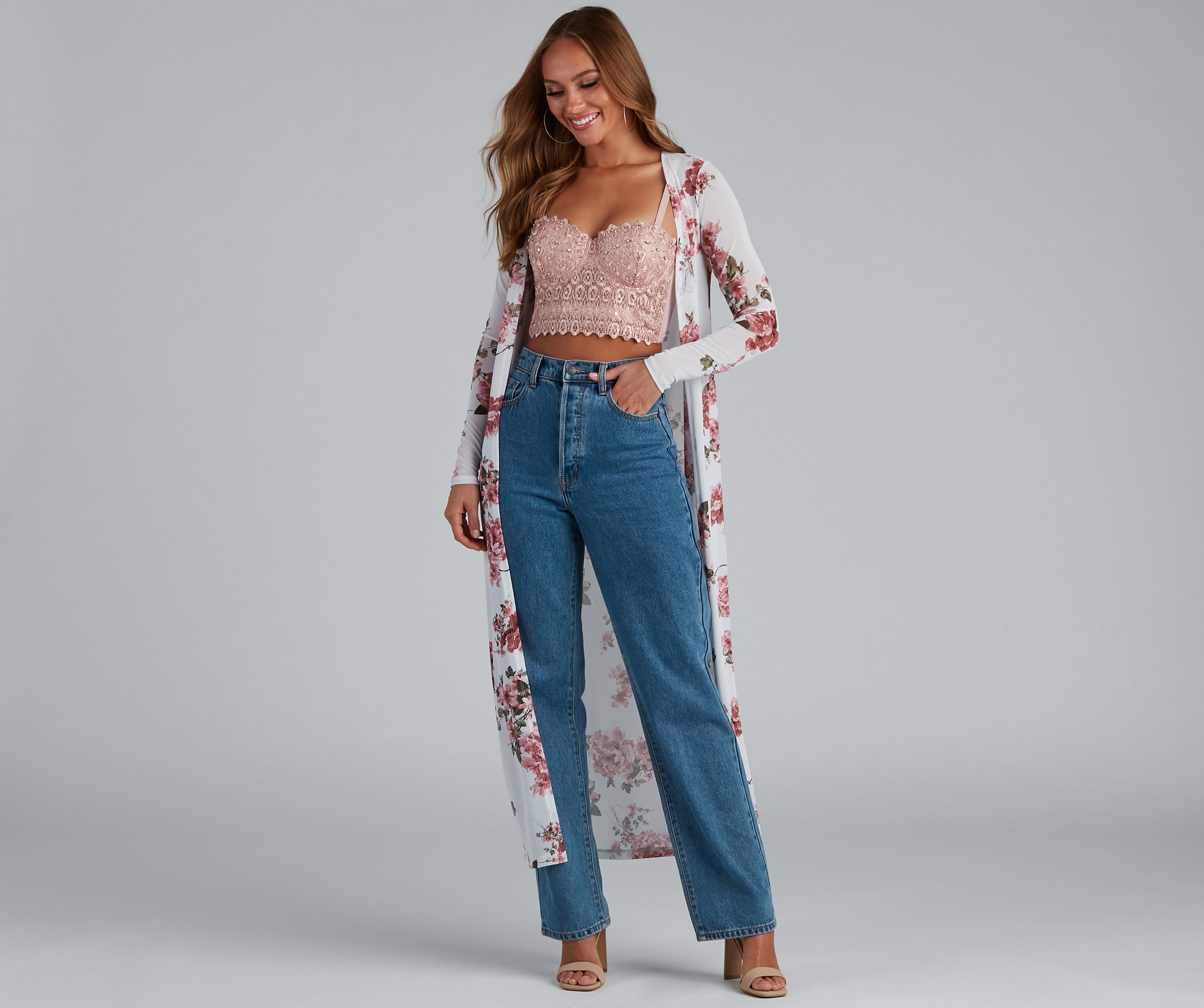 Floral Frolic Mesh Duster