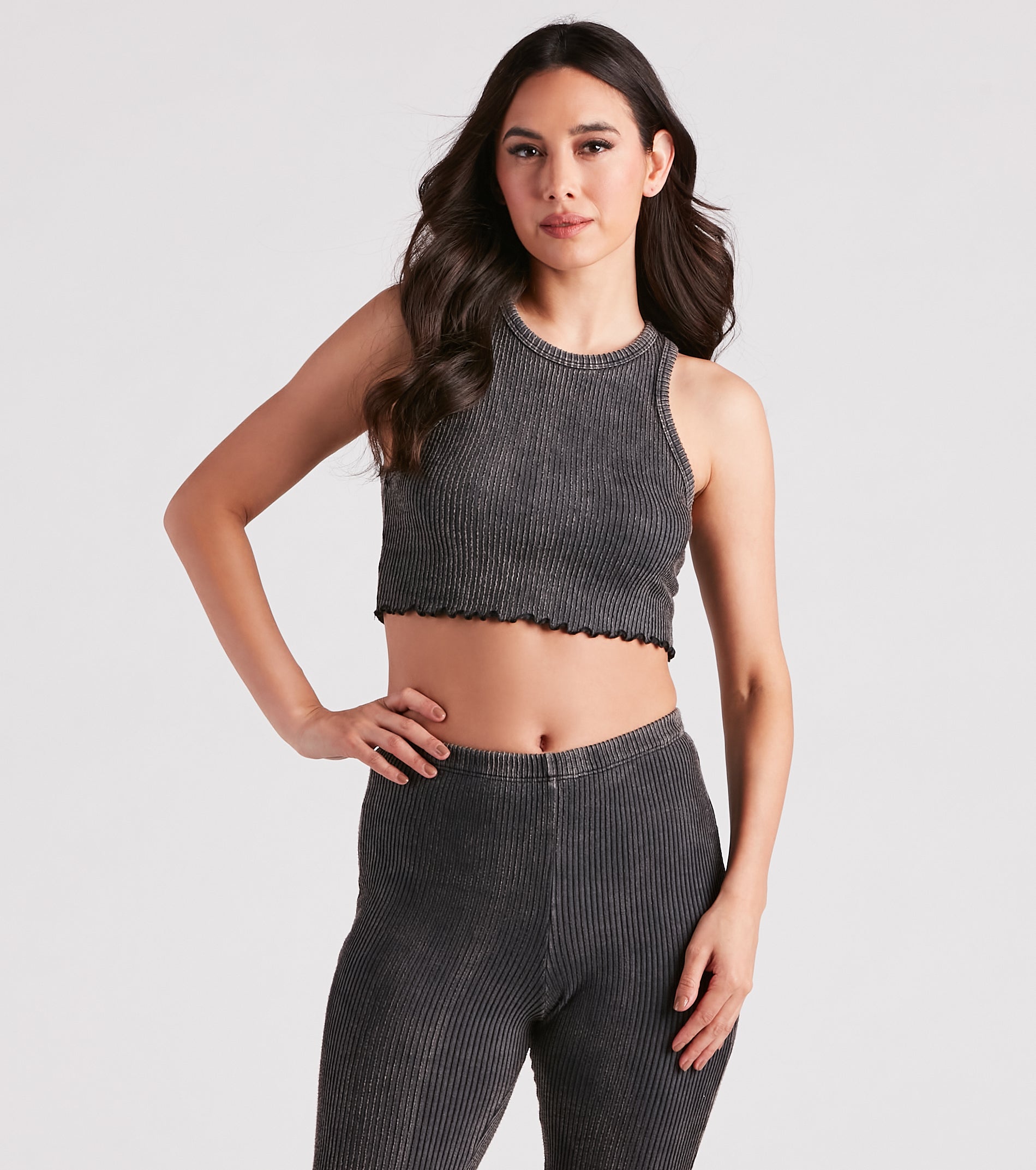 Chill Mood Ribbed Knit Crop Top