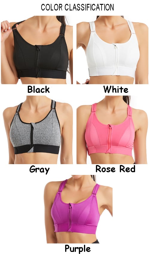 Front Zipper Sports Bra For Women Gym Plus Size 5XL Velcro Adjustable  Fitness Yoga Shockproof High Support All-in-one Bras Top