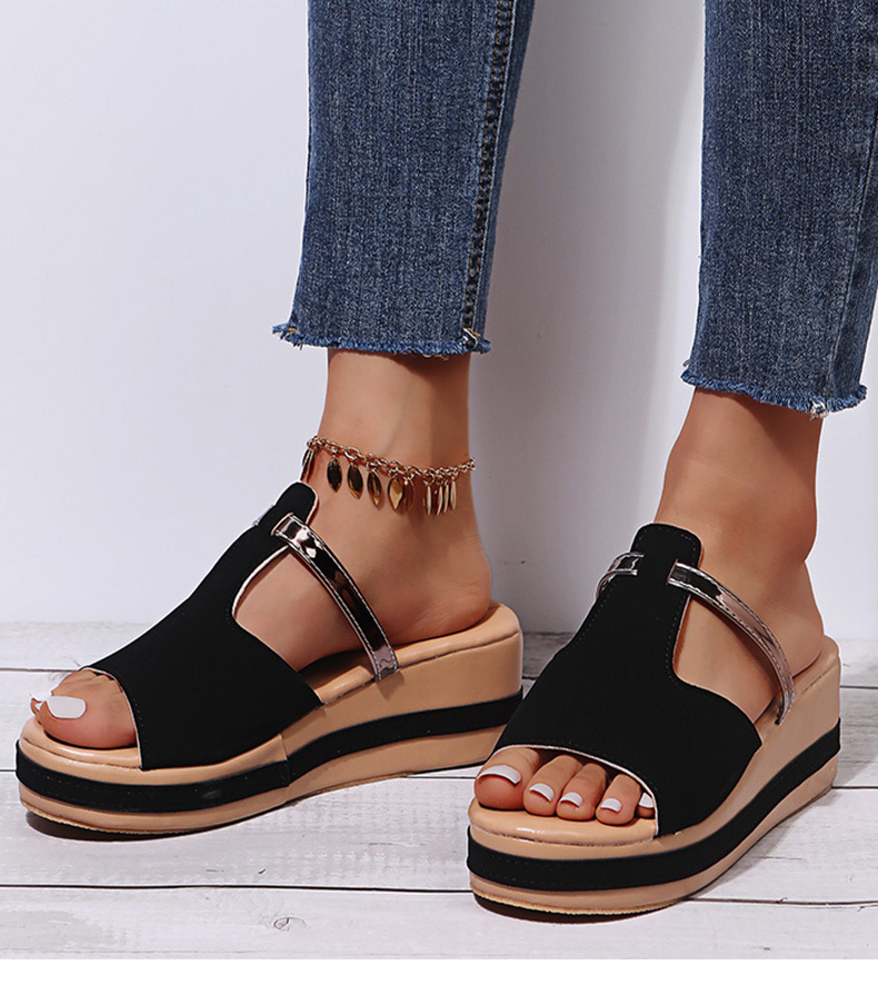 Womens Slip On Casual Wedge Sandals 1832