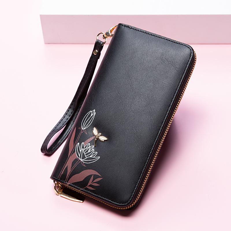 Wallet Long Girls New 2022 Zipper Clutch Dragonfly Pattern Wallet Card Bag
