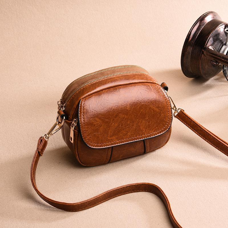 Women's versatile one-shoulder messenger soft leather handbags
