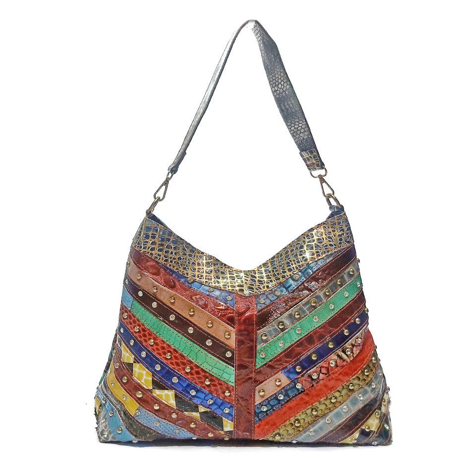 Rainbow stitching fashion trend Tote bag