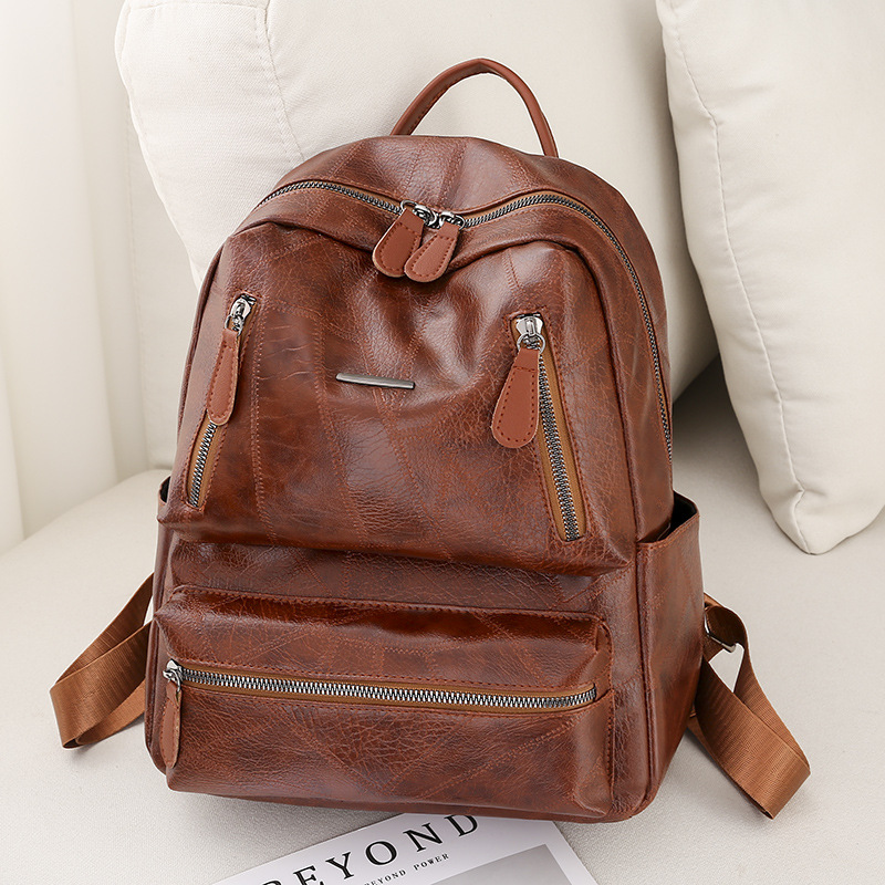 Soft Leather Shoulder Travel Bag