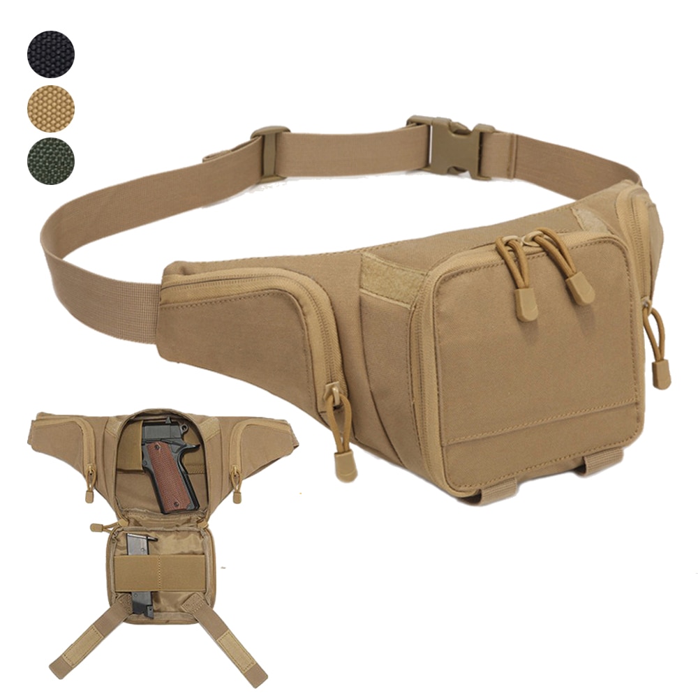 Tactical Concealed Gun Carry Bag Hunting Mag Pistol Holster Military Waist Bag Fanny Pack Outdoor Combat Sling Shoulder Bag