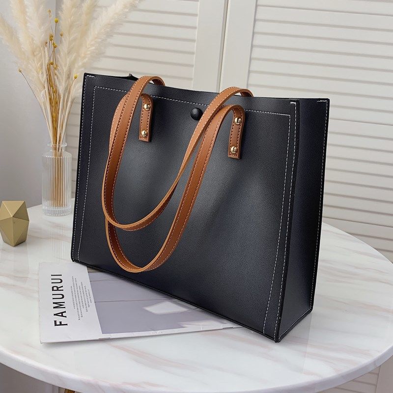 Ladies Leather Solid Color Plain Handbag