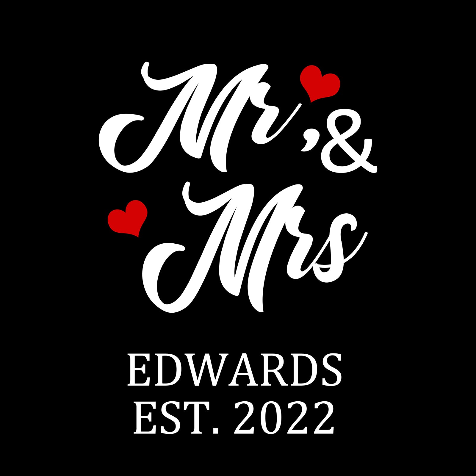 MR AND MRS PERSONALIZED BLANKET WITH NAME AND WEDDING YEAR