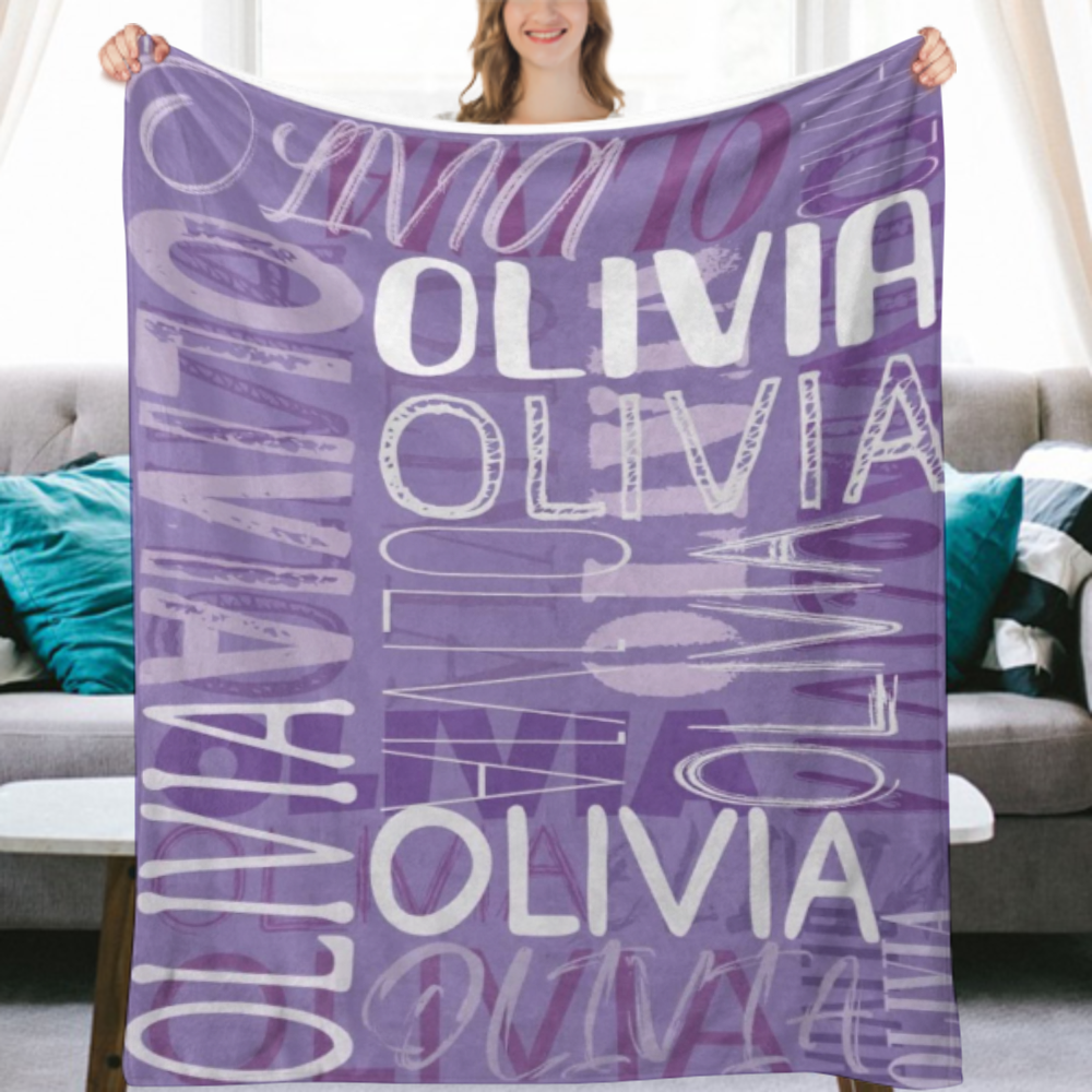 Custom Blanket Personalized Throw Blanket Name Blankets Personalized Gifts for Women Men Kids Baby Boys Girls Birthday Holiday Christmas