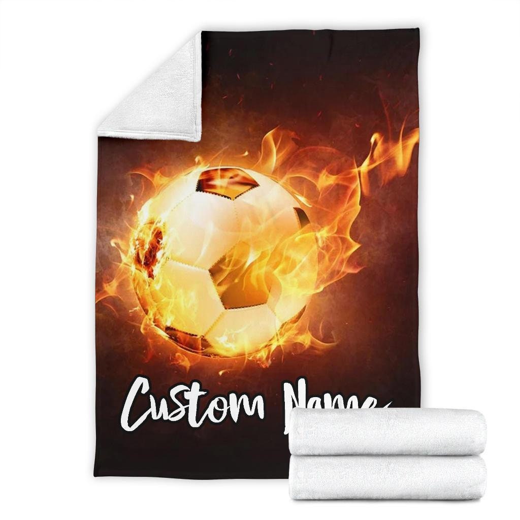 [Copy]Personalized soccer blanket, Personalized sports gift
