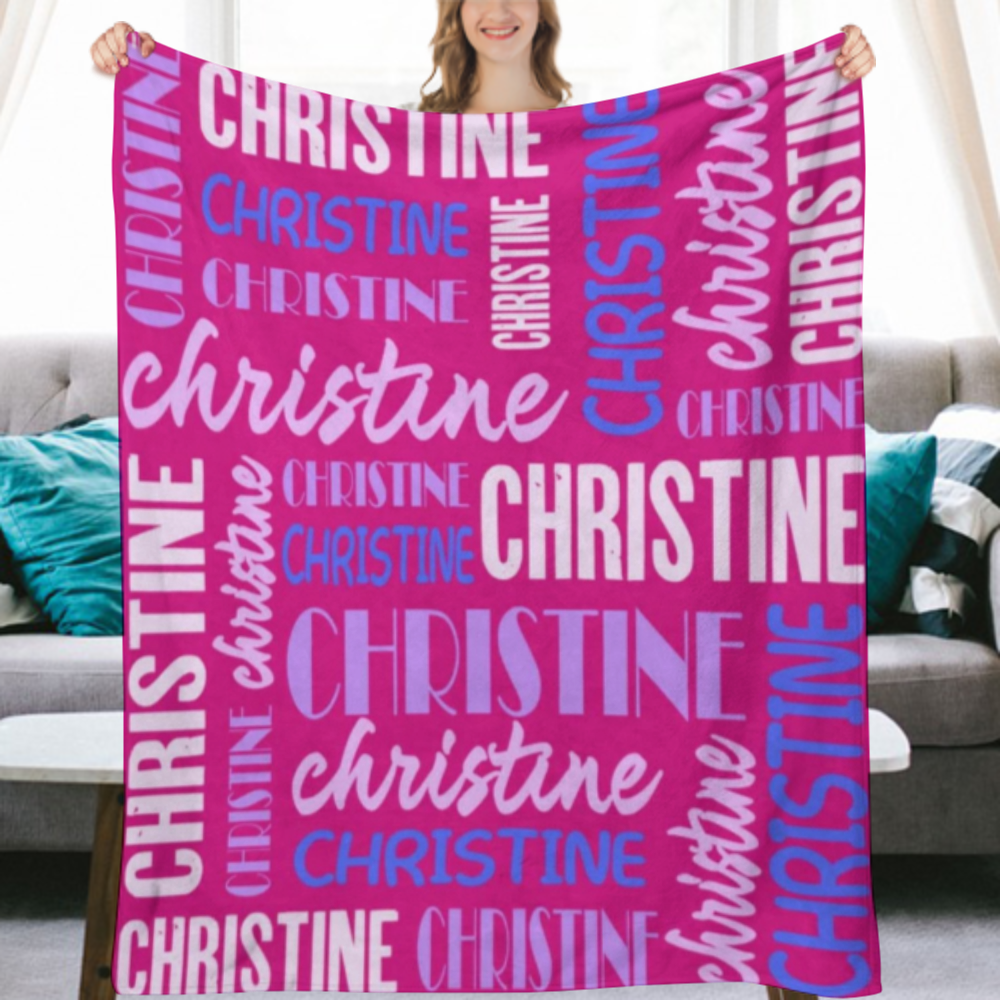 Personalized Blankets for Adults Kid Custom Blanket with Name Customized Flannel Throw Blanket for Birthday Valentines Christmas