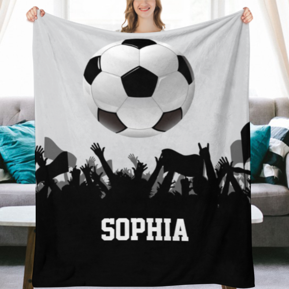 Soccer Personalized Fleece, Sherpa Blanket, Soccer Blanket, Add Your name, soccer gifts for players, soccer mom, soccer custom gift