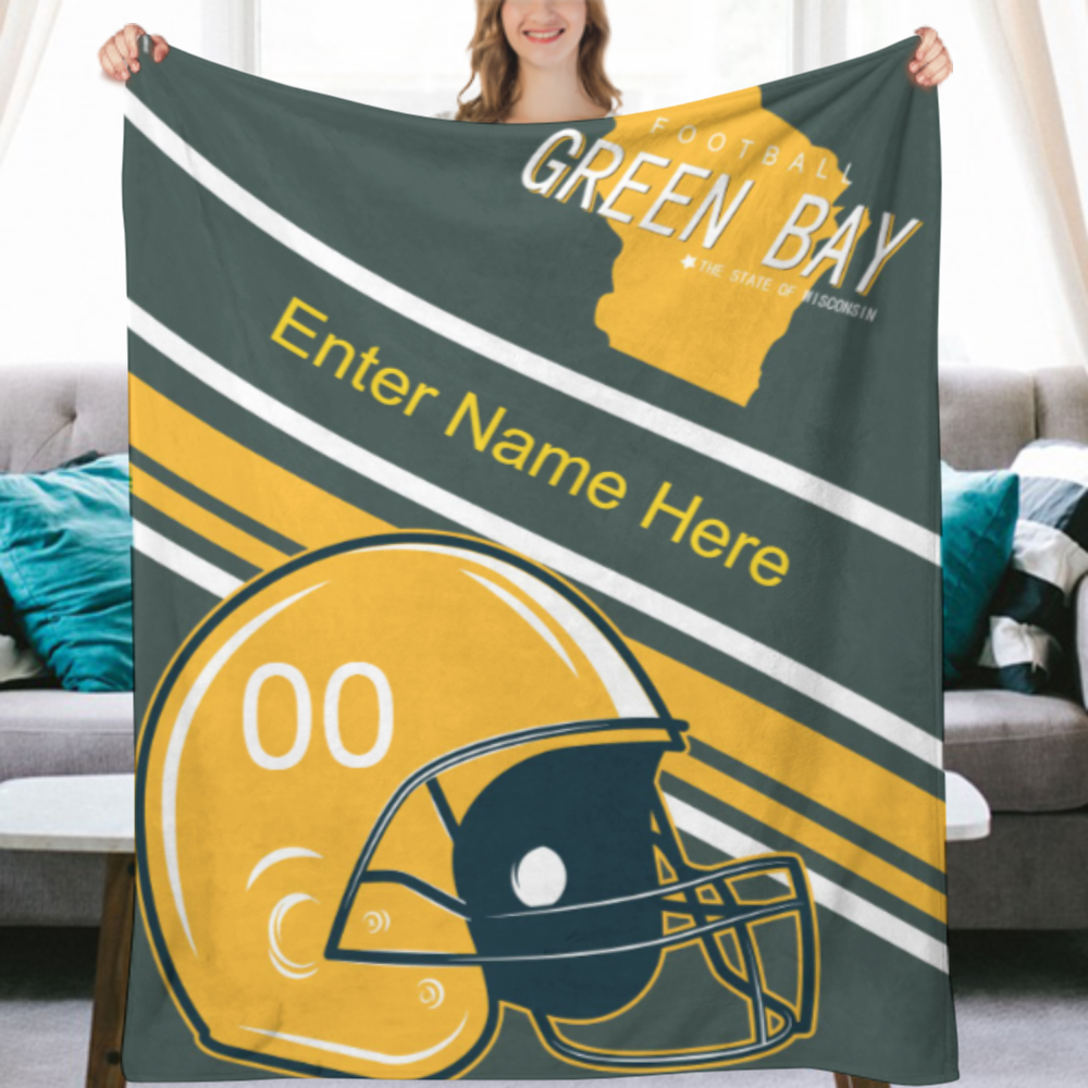 Custom Blanket for Bed Personalized Fans Gift Football City Add Name and Number Summer Winter Fleece Throw Blankets