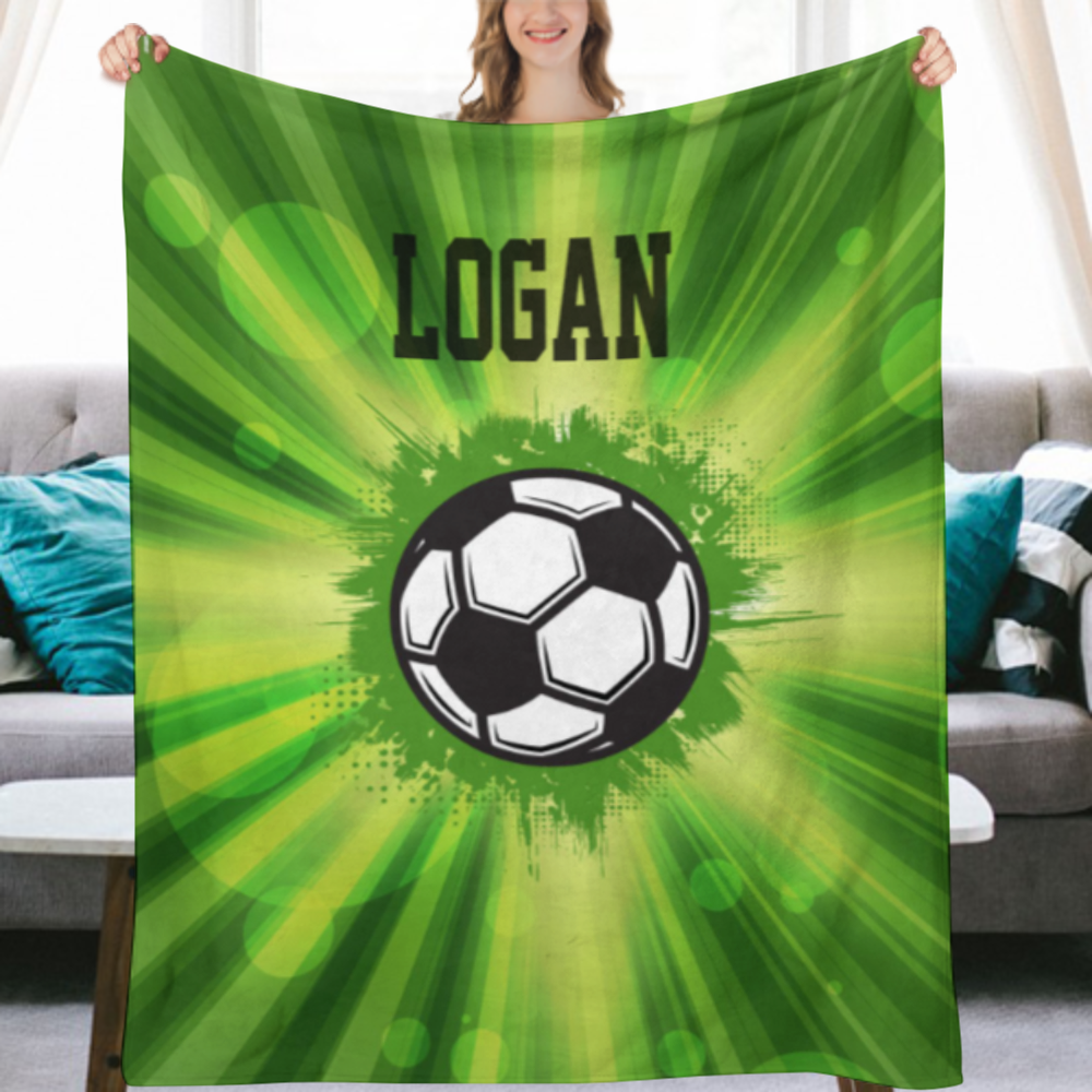 Soccer Blanket Personalized, Sports Blanket, Name Blanket, Soccer Gifts for Girls, Soccer Gifts for Boys, Team Gift, Soccer Coach Gift