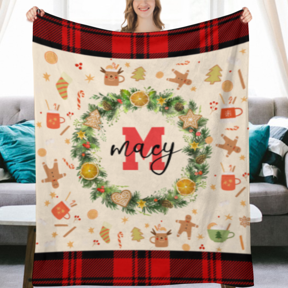Custom Blanket, Christmas Blanket, Personalized Family Name Blanket, Blanket Gifts, Throw Blanket, Xmas Gift for Dad Mom Boyfriend Husband