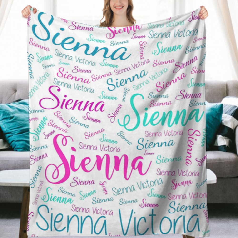 Baby blanket customized for girls with names, baby gift blanket customized for girls with names