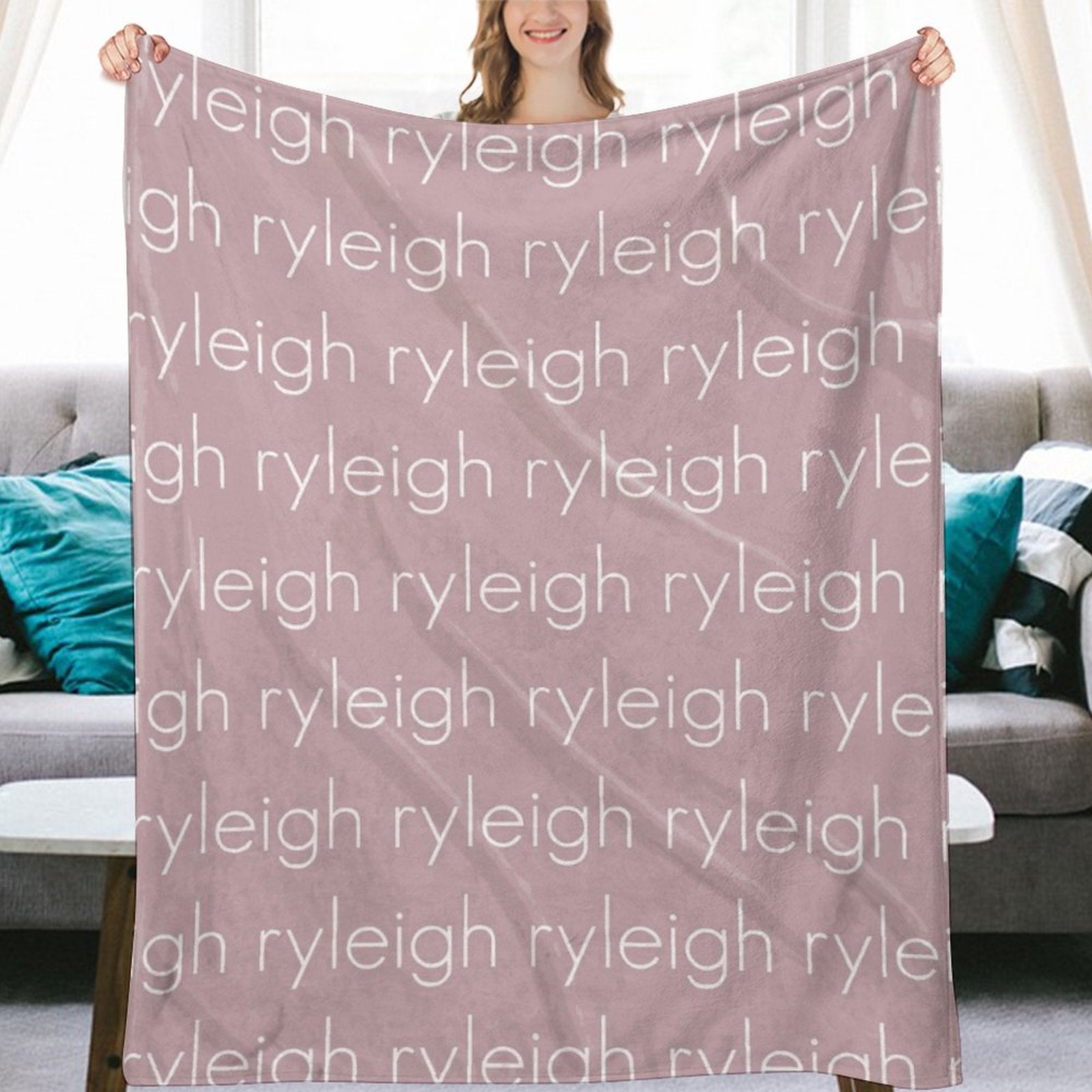PERSONALIZED NAME BLANKET - LIGHT (JEWEL TONE COLOR OPTIONS)