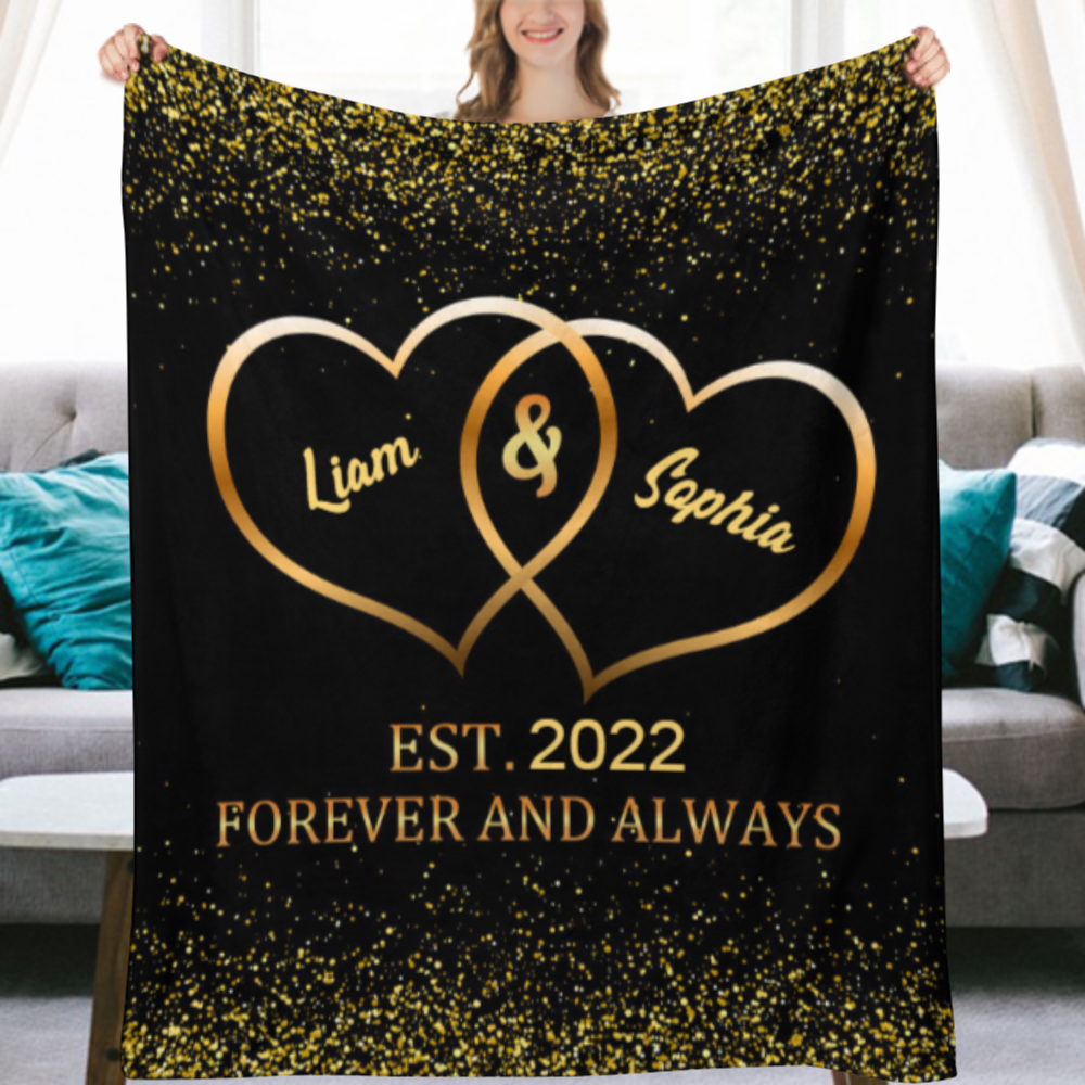 Couple - Forever And Always - Personalized Blanket
