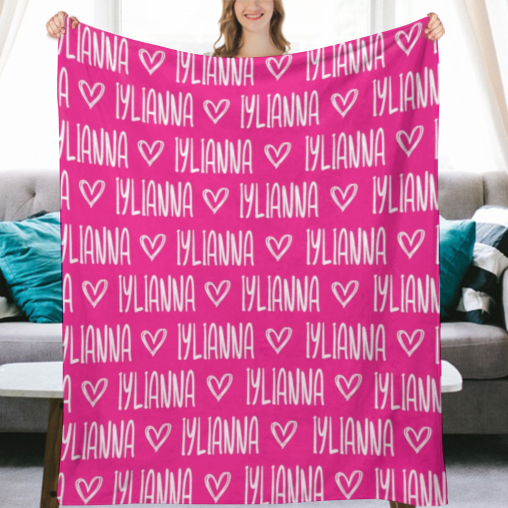 Personalized Plush Blanket, Personalized Blanket, Name Blanket
