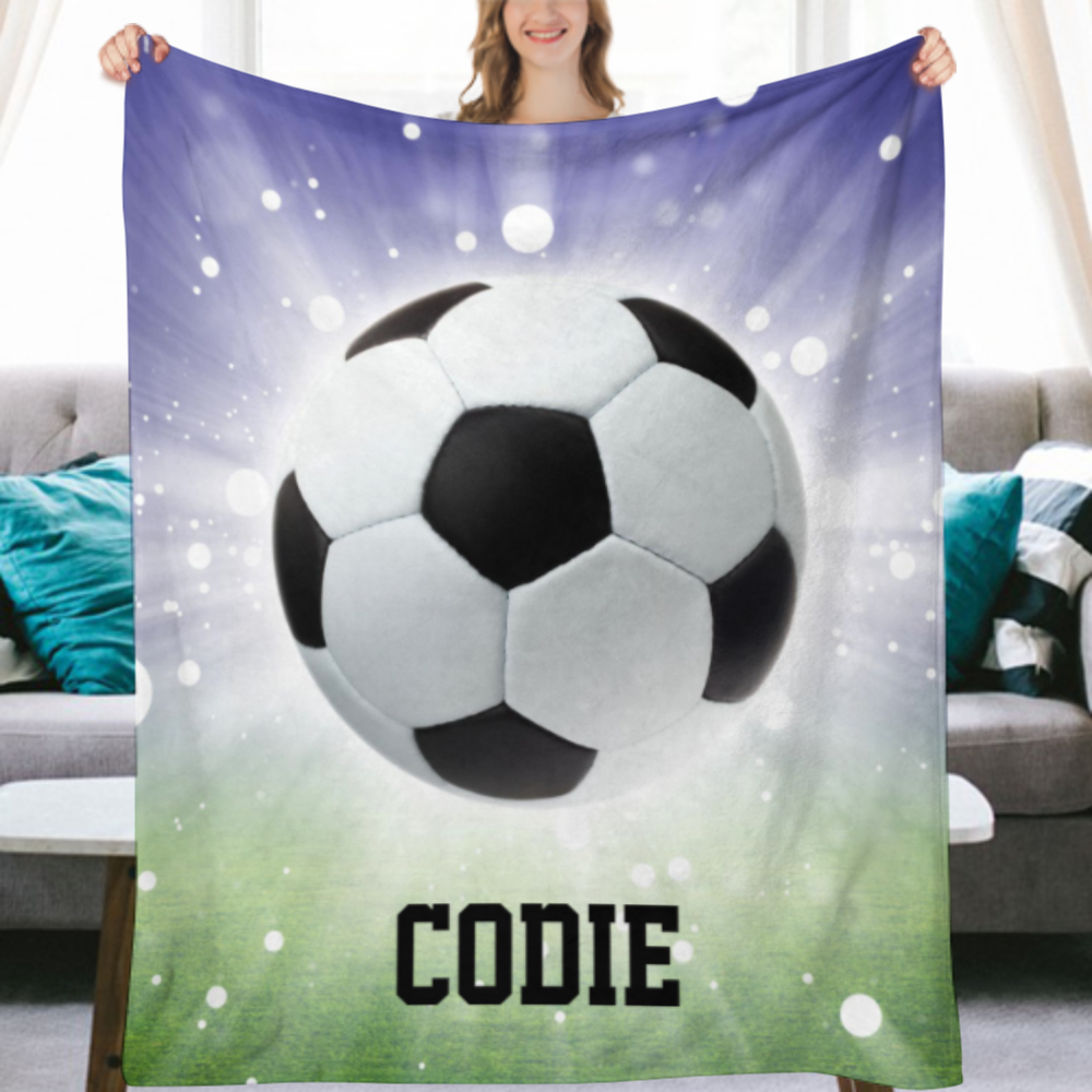 Soccer Blanket, Soccer Decor, Man Cave Decorations, Soccer Gifts, Personalized Soccer Ball, Custom Soccer Ball, Soccer Dad,Soccer Coach Gift