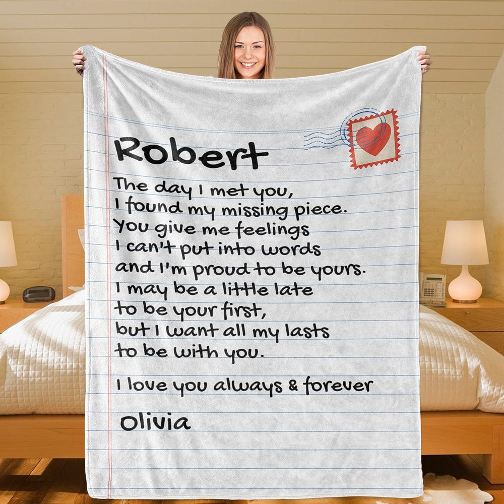 Personalized Giant Love Letter for Him - Comfy Blanket - SS344