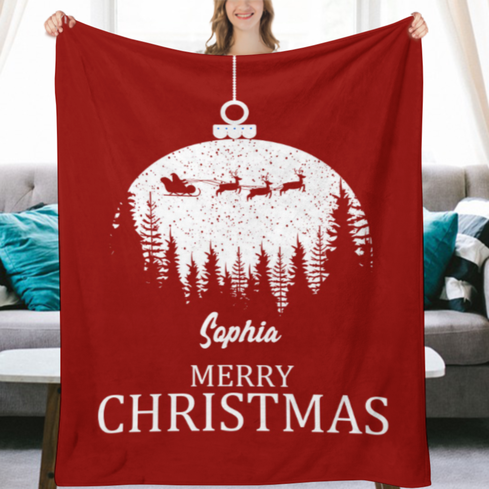 Personalized Name Blanket, Name Blanket, Merry Christmas Blanket, Girl Christmas, Happy Holiday, Christmas Deer Blanket, Love Letter Blanket