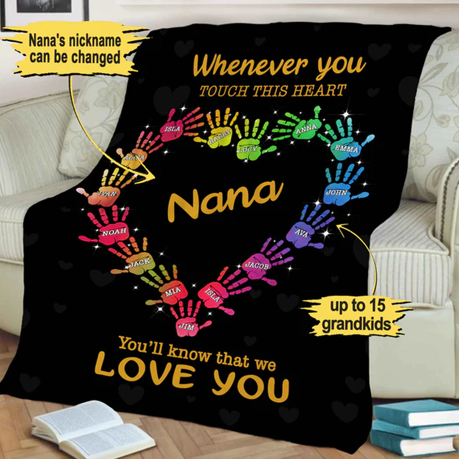 WHENEVER YOU TOUCH THIS HEART PERSONALIZE BLANKET - A PERFECT GIFT FOR CHRISTMAS