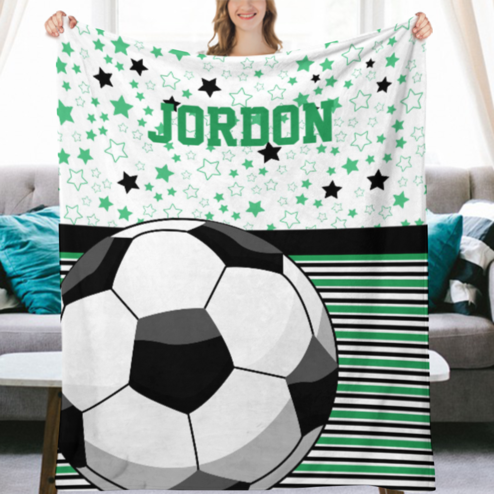 Personalized Soccer Blanket, Baby Blanket, Kids Blanket, Soccer Baby Blanket, Name Blanket