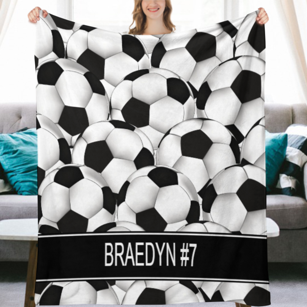 Soccer Photo Blanket, Custom Fleece Blanket, Personalized Blanket, Throw Blanket, Personalized Blanket, Custom Gift, Sports Blanket