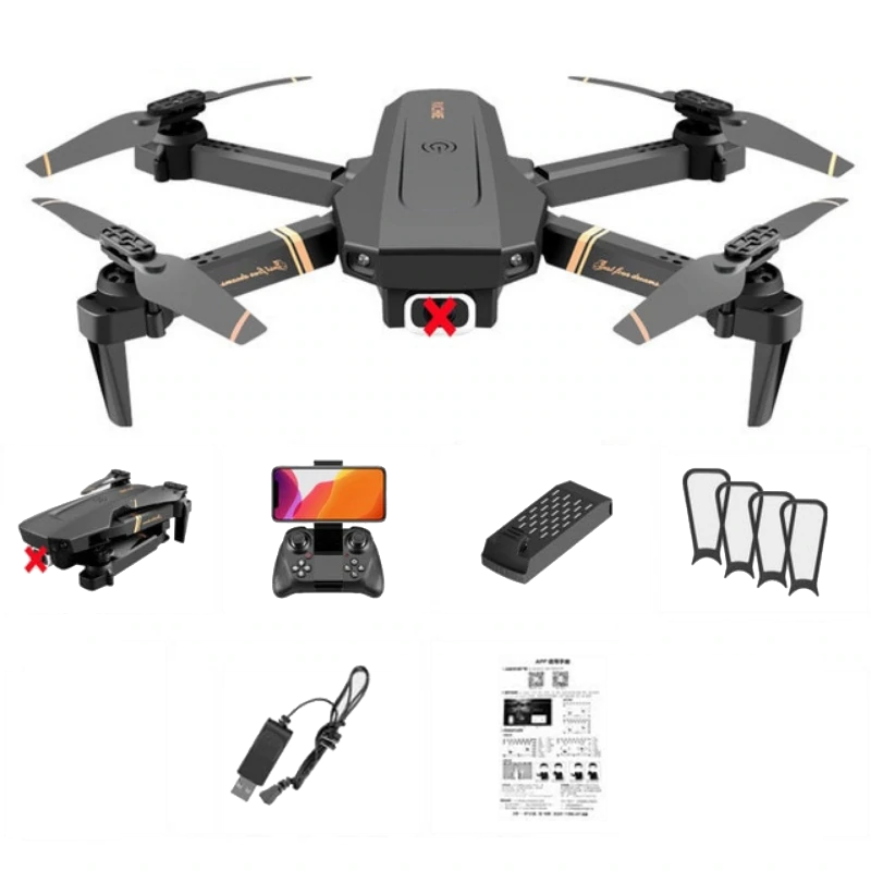RC Drone Quadcopter V4 Com 4K HD Wide Angle Dual Drone com Camera-{Aut_Drone}
