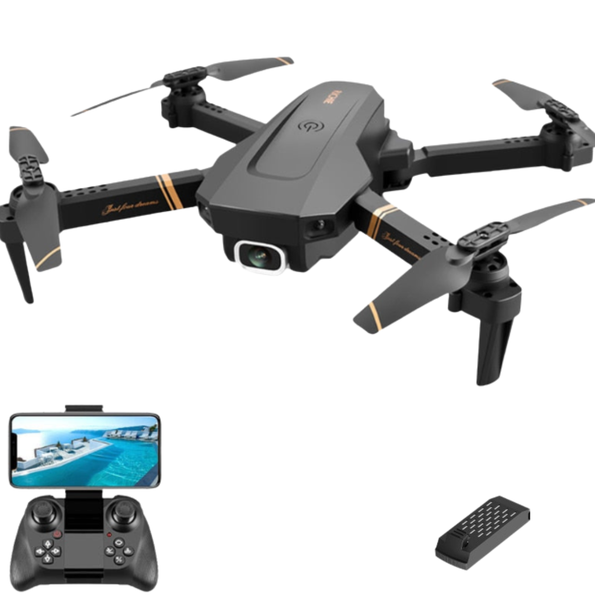 Drone Profissional Quadcopter Com Wifi e Controle Remoto / V4-{Aut_Drone}