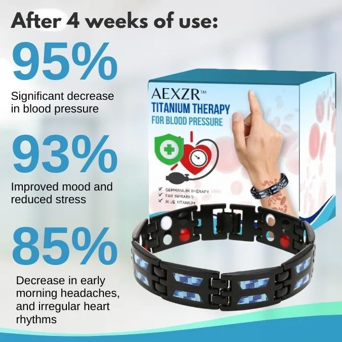 🔥aexzr™ bracelete de titanium therapy - tratamento de tensão arterial, assassino de gorduras
