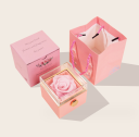 Colier roz Rose Box + colier de aur