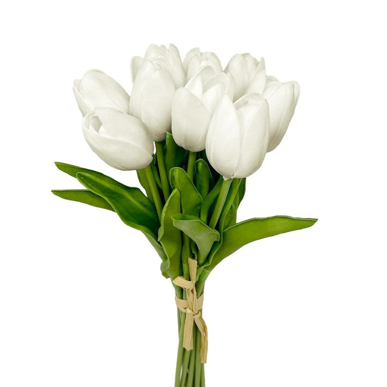 Beautiful Artificial Real Touch Tulip Flower Stems Bunch of 10