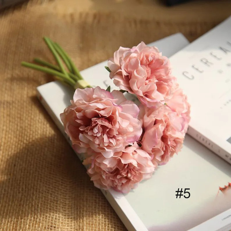 1 bunch (5pcs)of Silk Peony Bouquets,Artificial Flowers