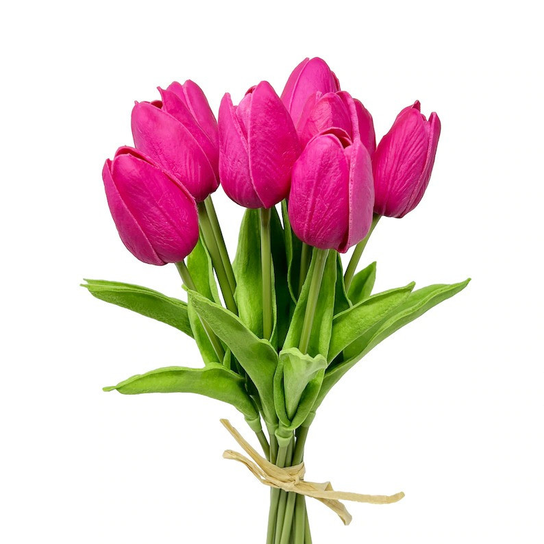 Beautiful Artificial Real Touch Tulip Flower Stems Bunch of 10