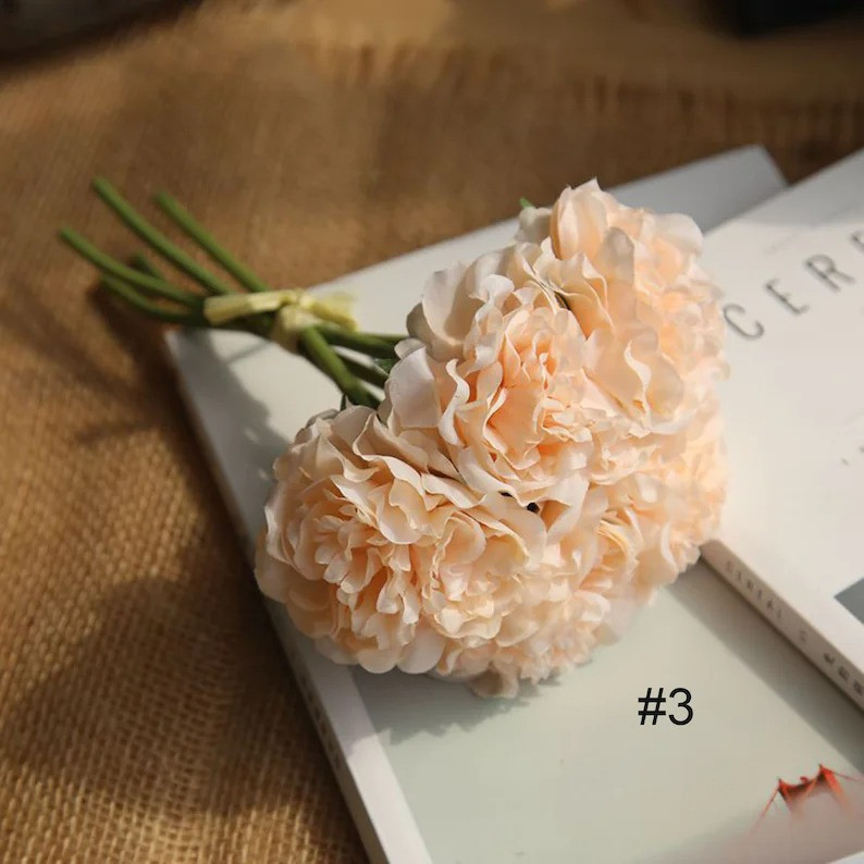 1 bunch (5pcs)of Silk Peony Bouquets,Artificial Flowers