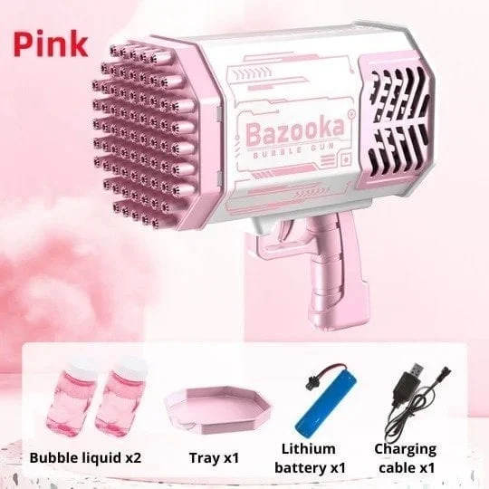 🔥Hot Sale👉 80-Hole Bubble Gun Angel Wing Style With Colorful Led Lights-Festivesl