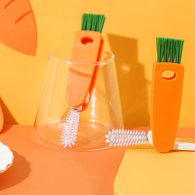 Cleaning Brush,Beveled Corner Versatile Cleaning Brush Hand Held Radish Shape 3 In 1 Cleaning Brush-Festivesl