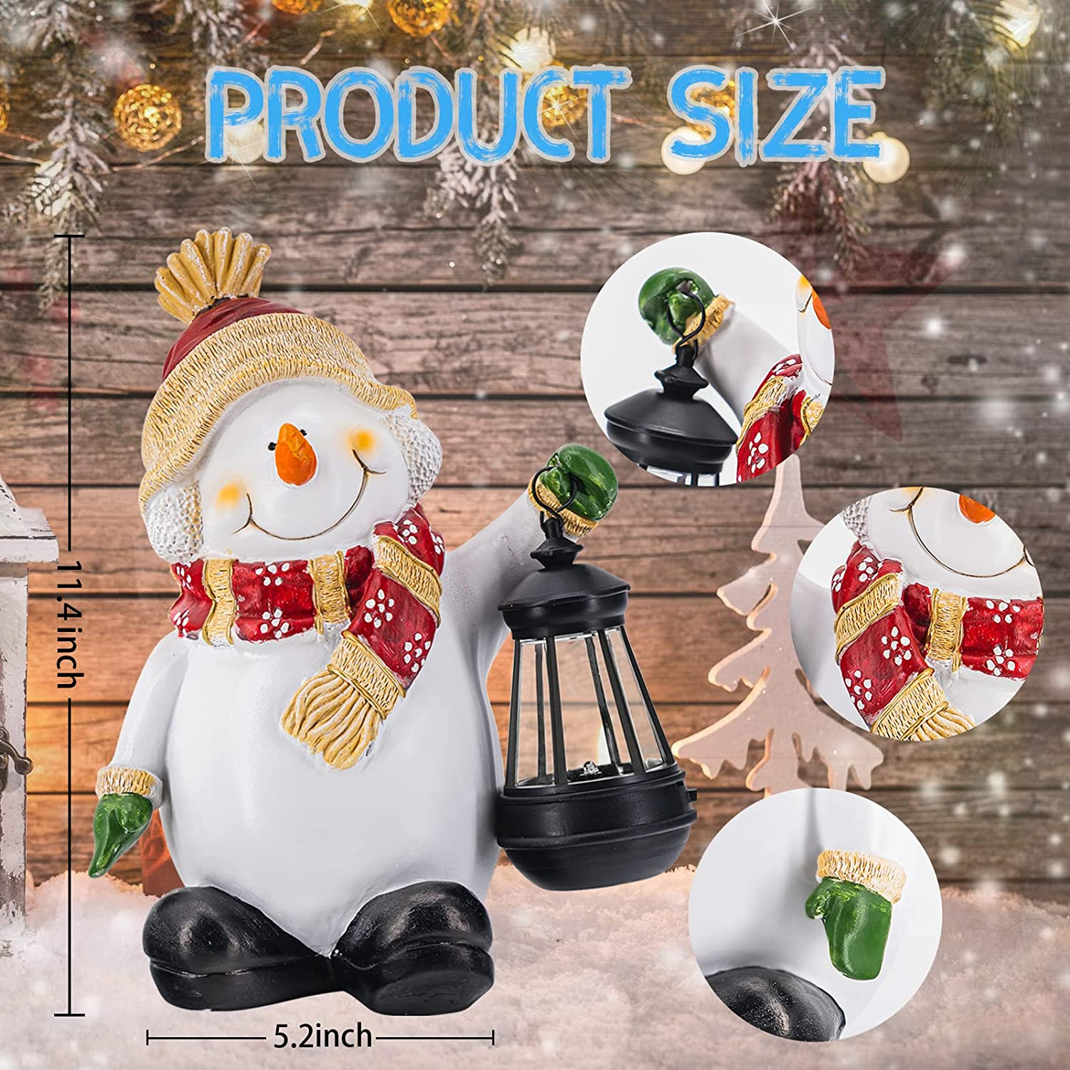 (🌲Early Christmas Sale- SAVE 60% OFF)💥Snowman Statue With Solar Lantern -Festivesl