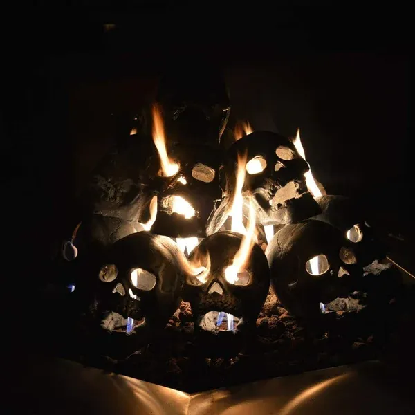 💀Halloween Sale - Terrifying Human Skull Fire Pit-Festivesl
