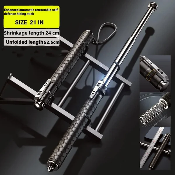 🔥LAST DAY 53% OFF-Enhanced Automatic Retractable Self-Defense Hiking Stick-Festivesl